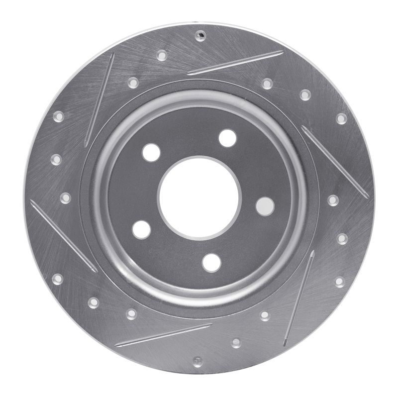 Volvo V50 Brake Rotor (1) - Rear Right - R1 Concepts - Drilled & Slotted - Silver - `04-`13